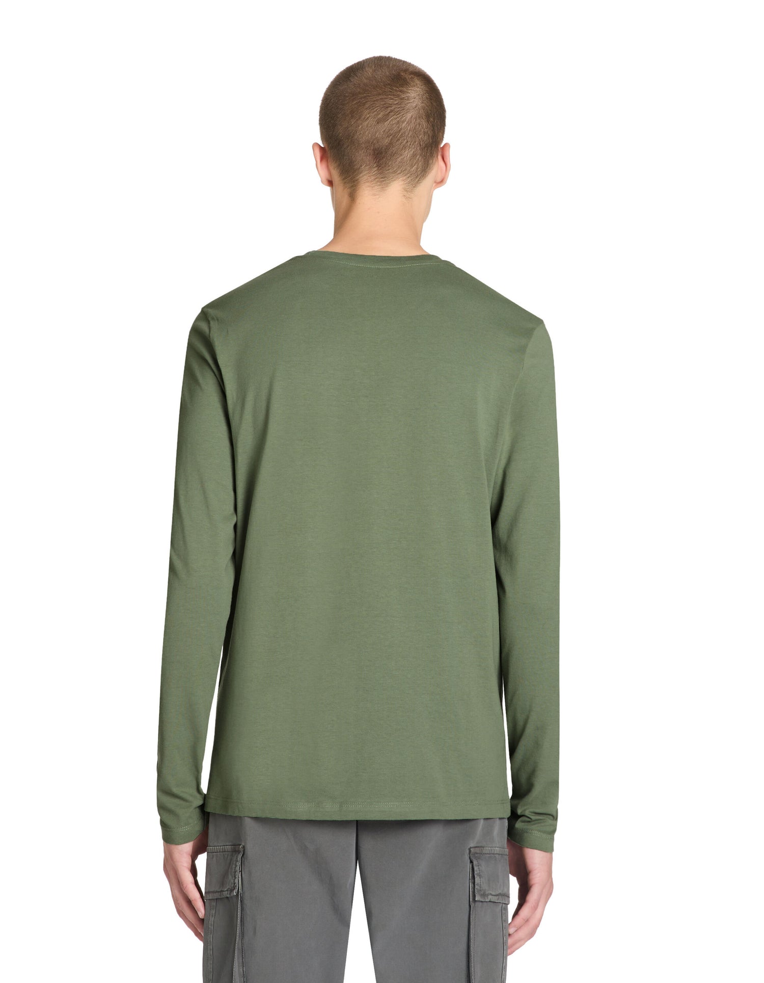 Celio_Sage Straight T-Shirt 100% Cotton Long Sleeves_TEBASEML_SAUGE_03