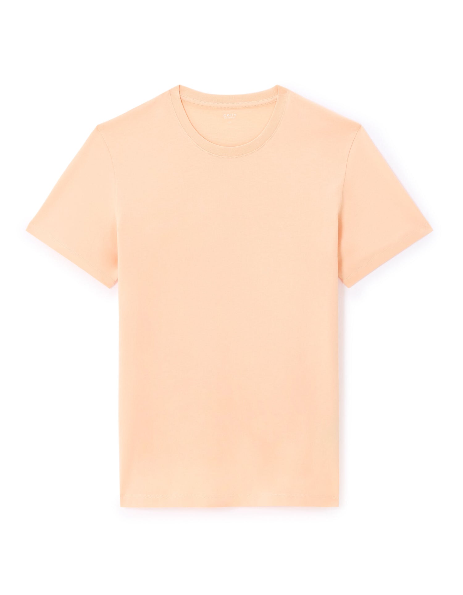 Celio_Orange Straight Crew Neck T-Shirt 100% Cotton_TEBASE_ABRICOT_04