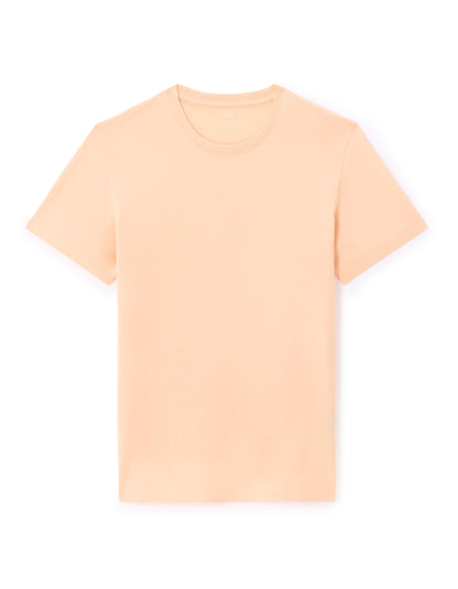Celio_Orange Straight Crew Neck T-Shirt 100% Cotton_TEBASE_ABRICOT_04