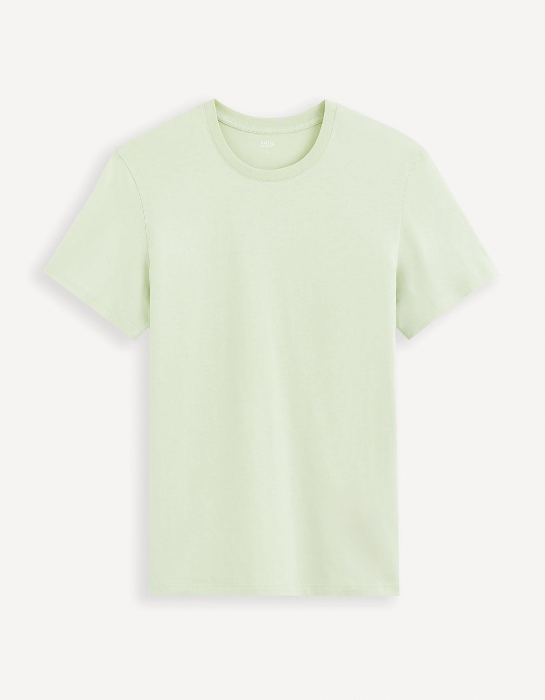 Plain Round Neck Cotton T-Shirt_TEBASE_AQUA_01