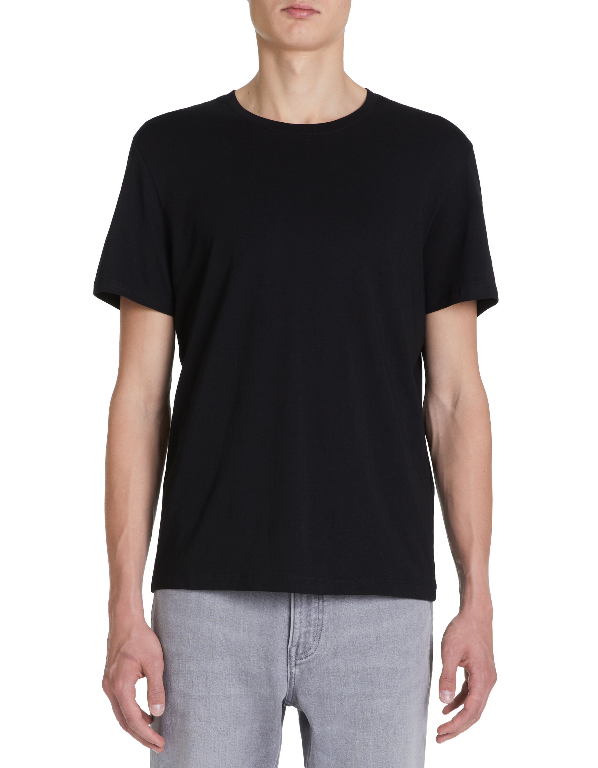 100% Cotton Straight Crew Neck T-Shirt - Black_02