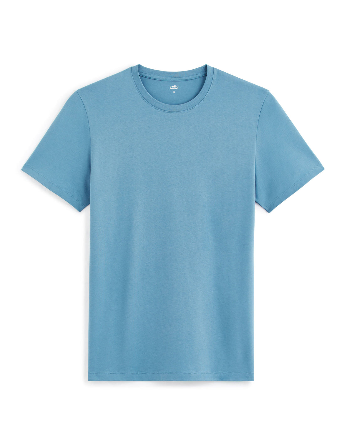 100% Cotton Straight Round Neck T-Shirt - Blue_01