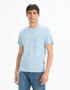 Celio_Light Blue Straight Crew Neck T-Shirt 100% Cotton_TEBASE_BLUE SKY_02