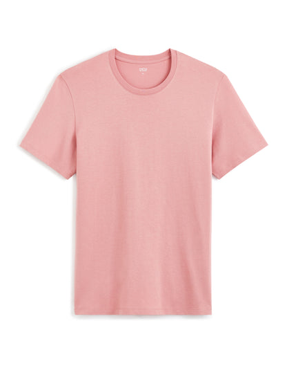 T-Shirt Straight Col Rond 100% Coton - Rose_01