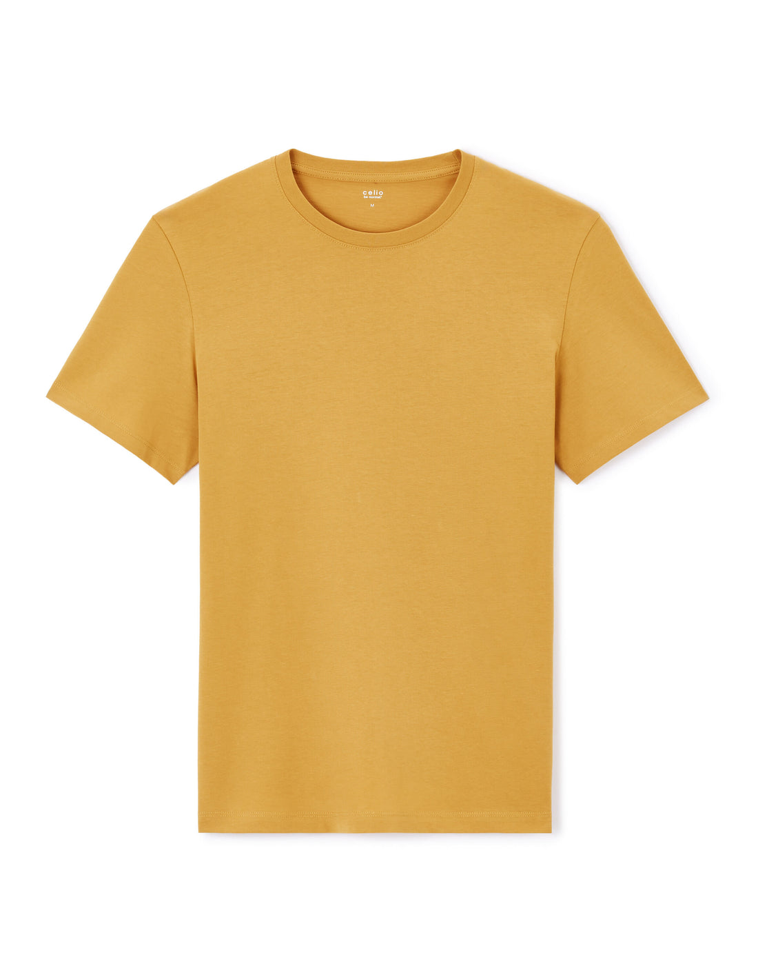 100% Cotton Straight Round Neck T-Shirt - Yellow_01