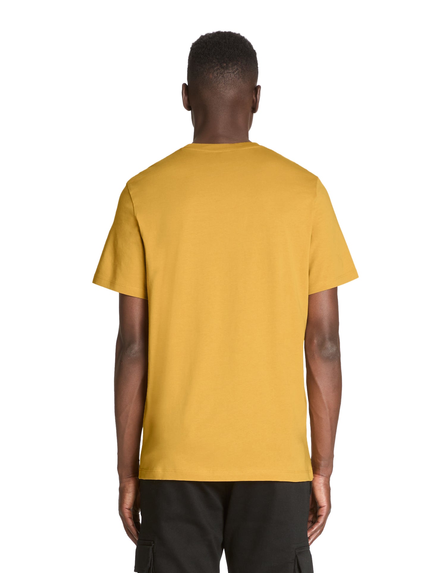 100% Cotton Straight Round Neck T-Shirt - Yellow_04