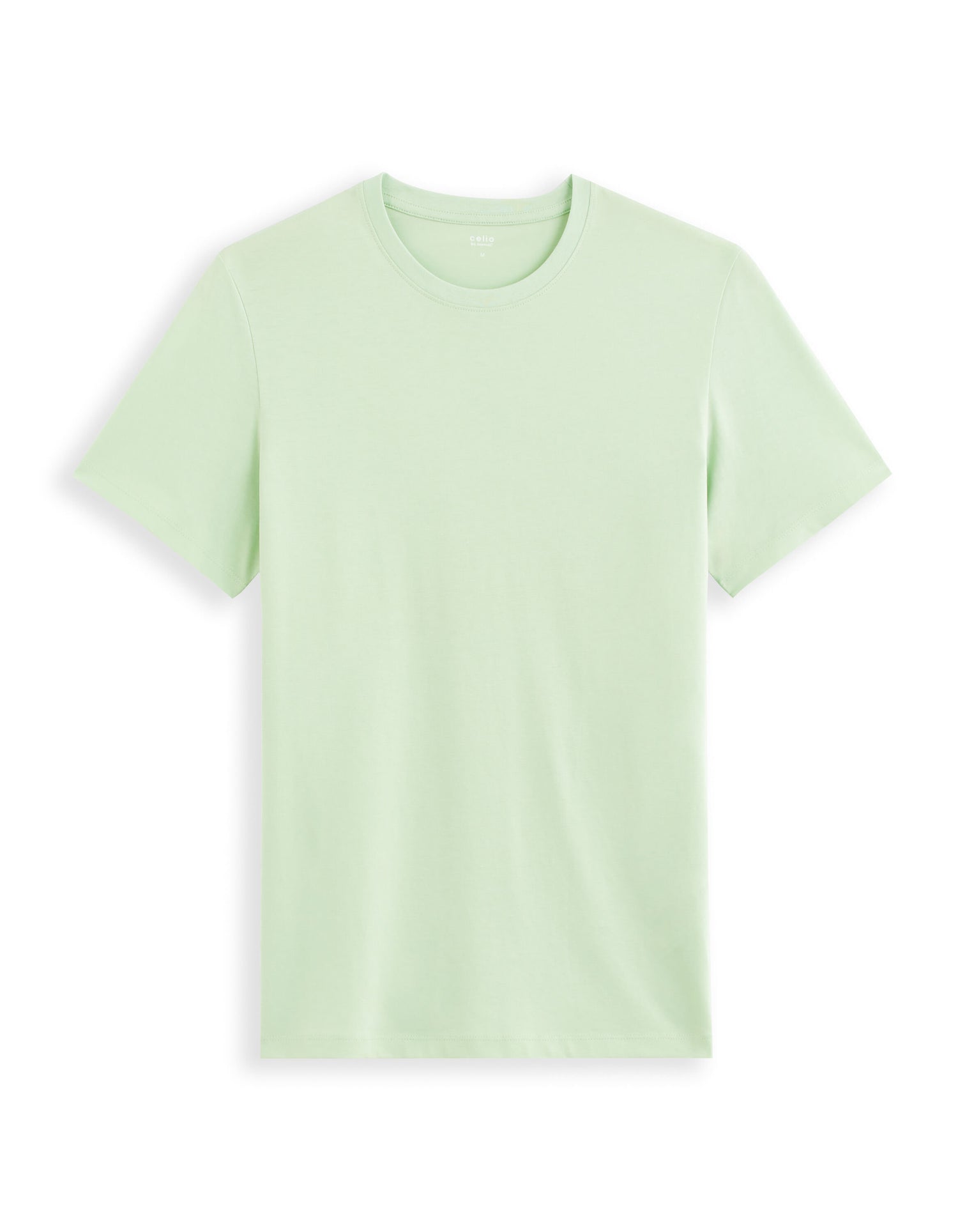 T-Shirt Straight Col Rond 100% Coton - Vert_01