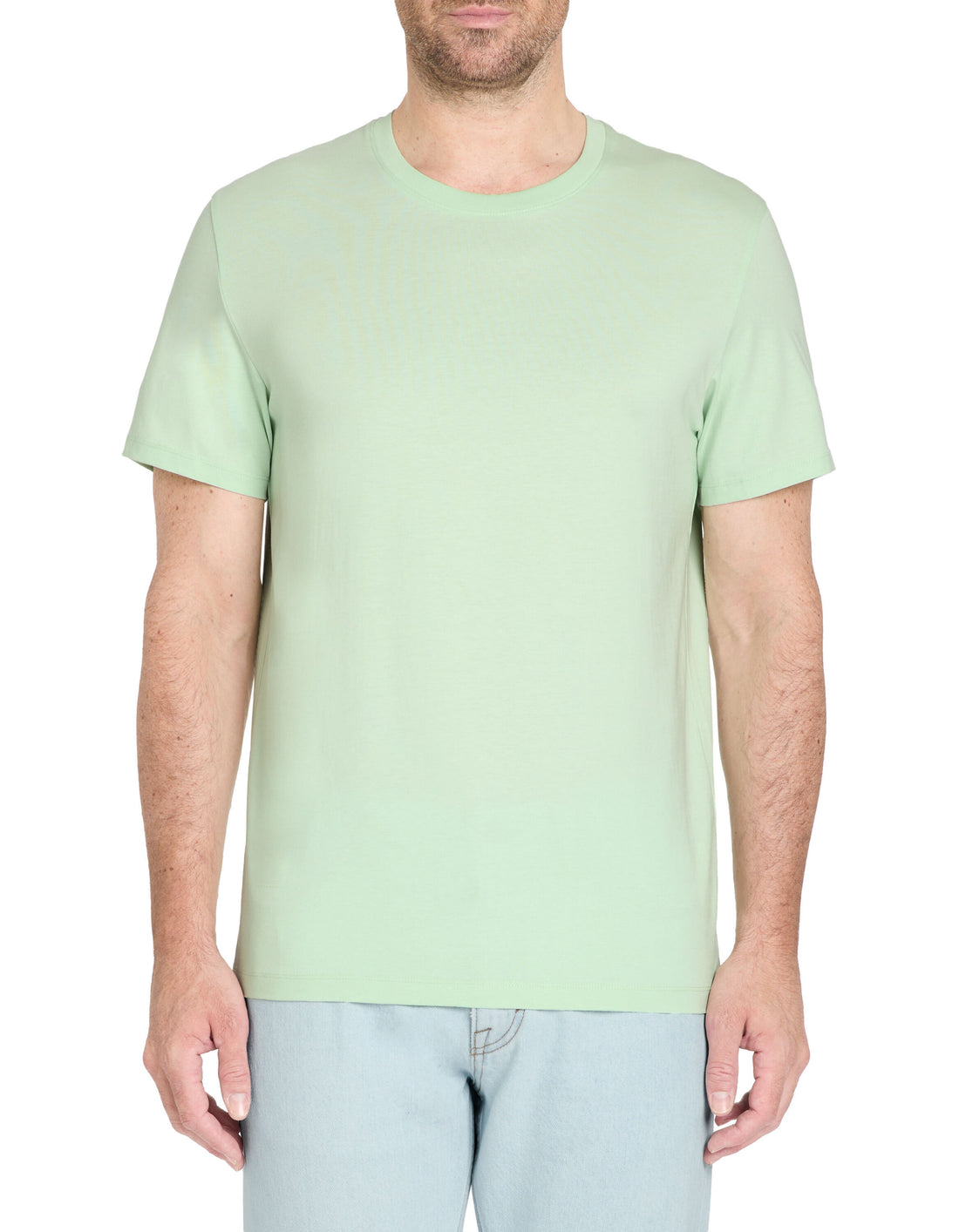 T-Shirt Straight Col Rond 100% Coton - Vert_02