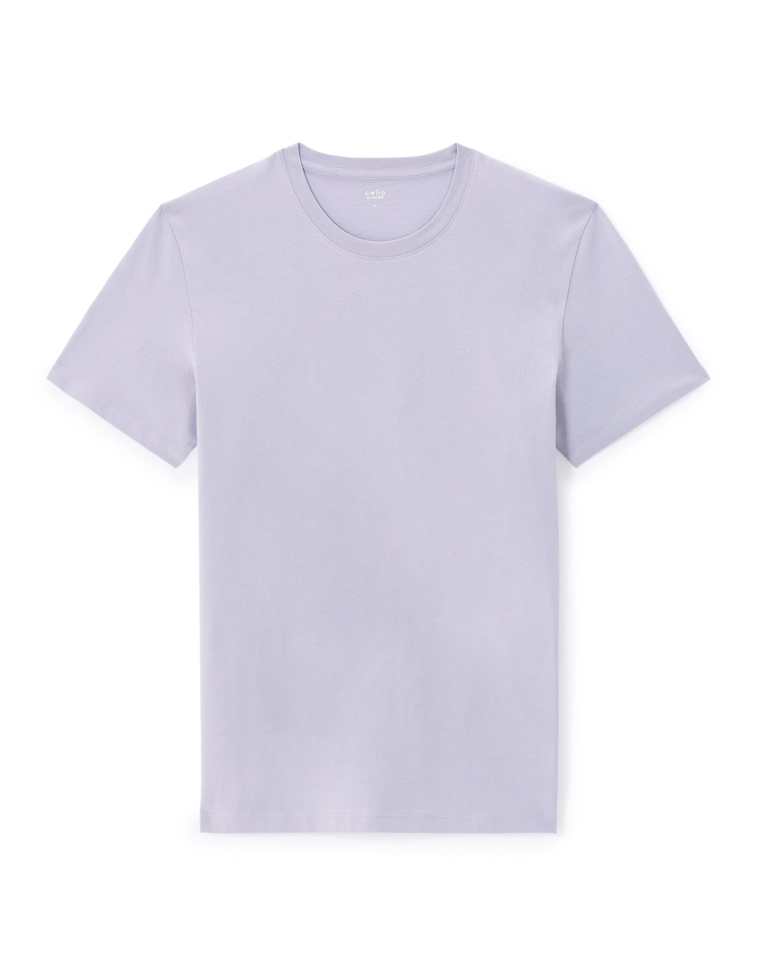 Celio_Lavender Straight Crew Neck T-Shirt 100% Cotton_TEBASE_LAVANDE_06