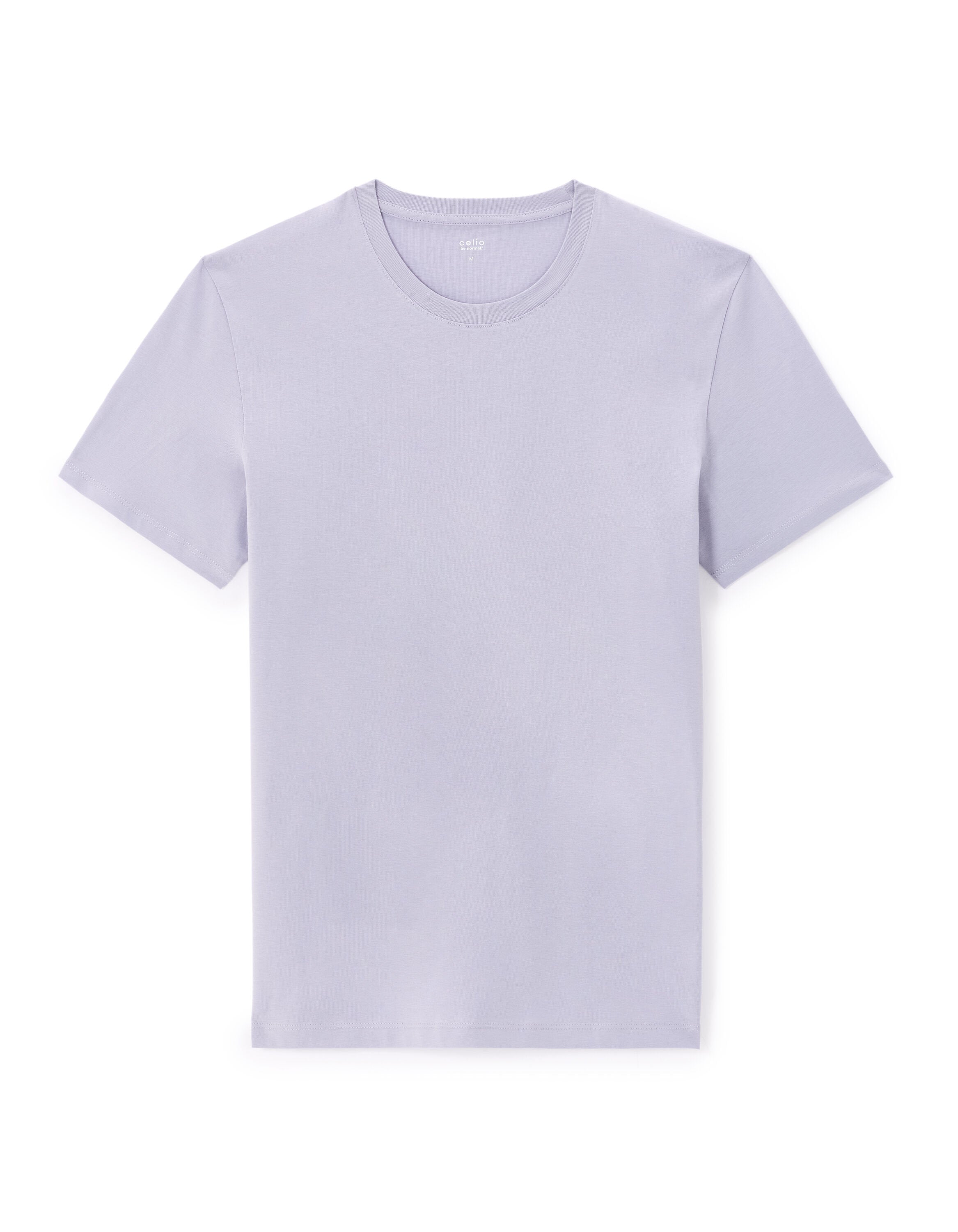 Celio_Lavender Straight Crew Neck T-Shirt 100% Cotton_TEBASE_LAVANDE_06