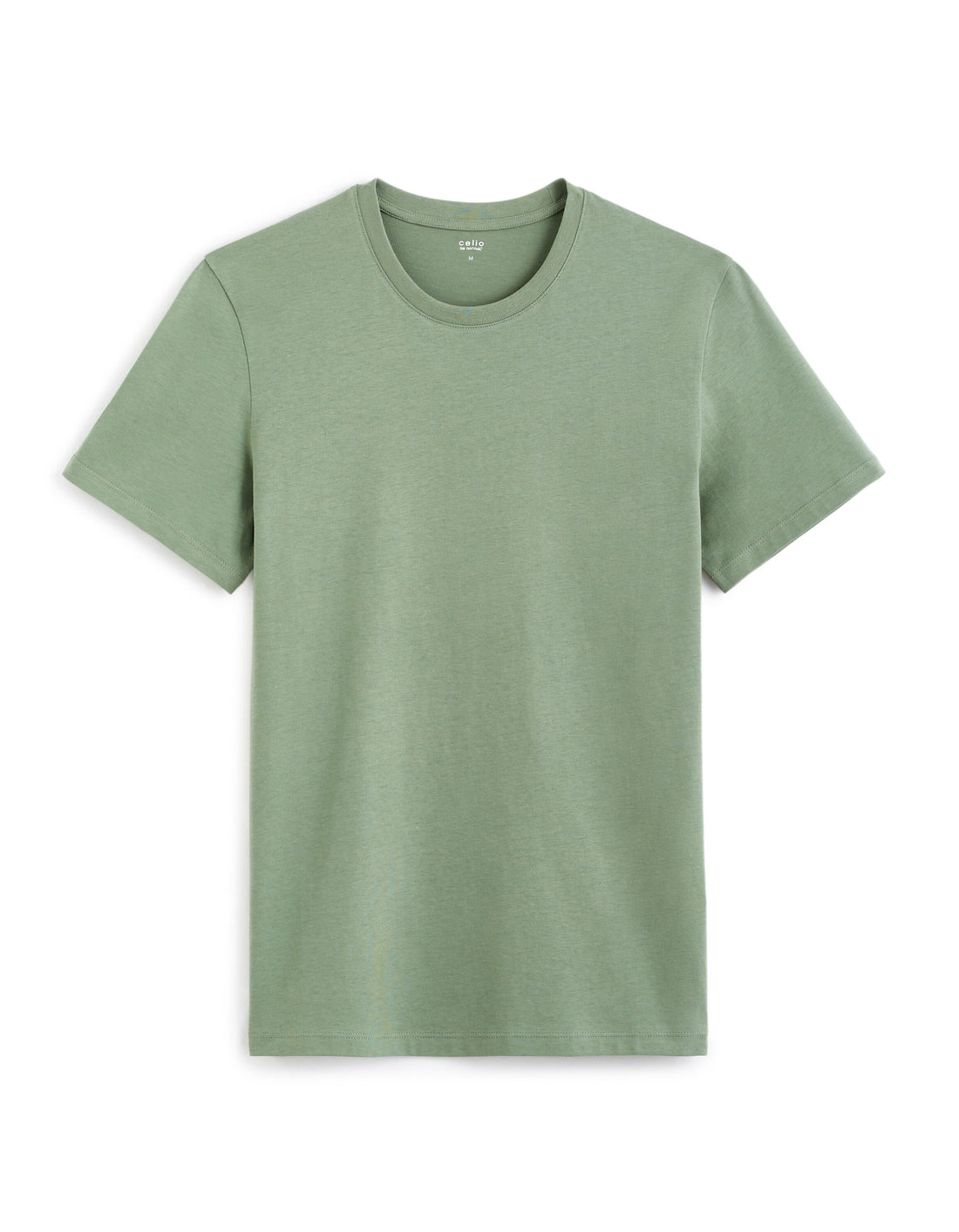 Straight Round Neck T-Shirt 100% Cotton - Green_01