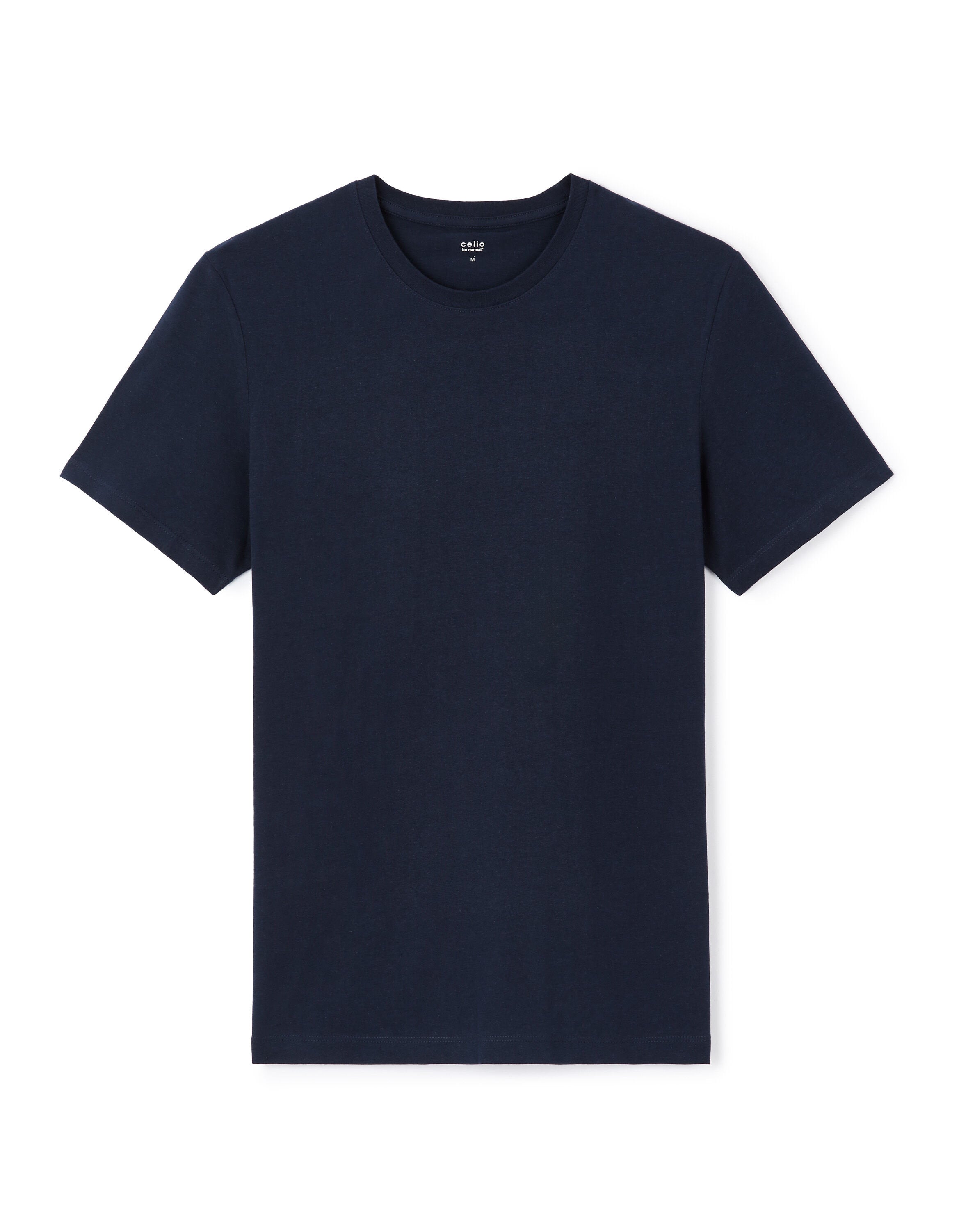 100% Cotton Straight Crew Neck T-Shirt - Marine_01