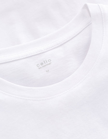 100% Cotton Straight Crew Neck T-Shirt - White_05