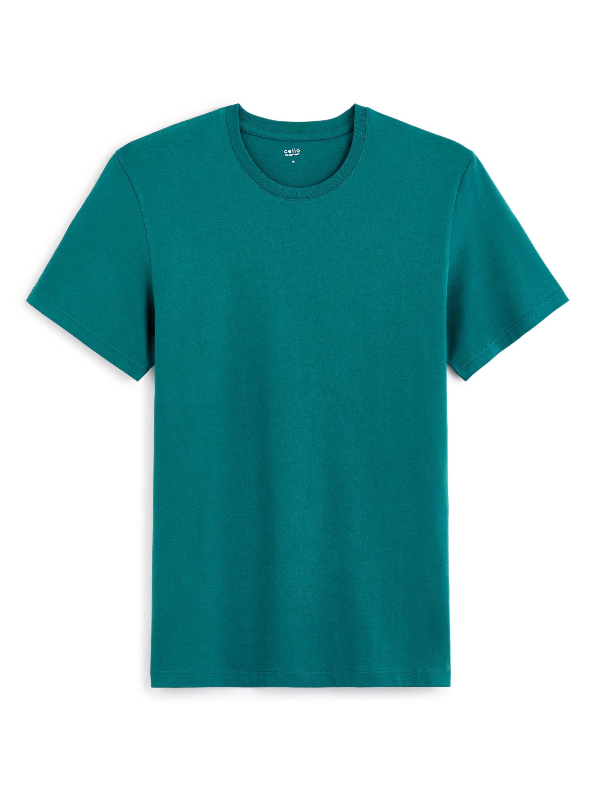 100% Cotton Straight Crew Neck T-Shirt - Petrol_01