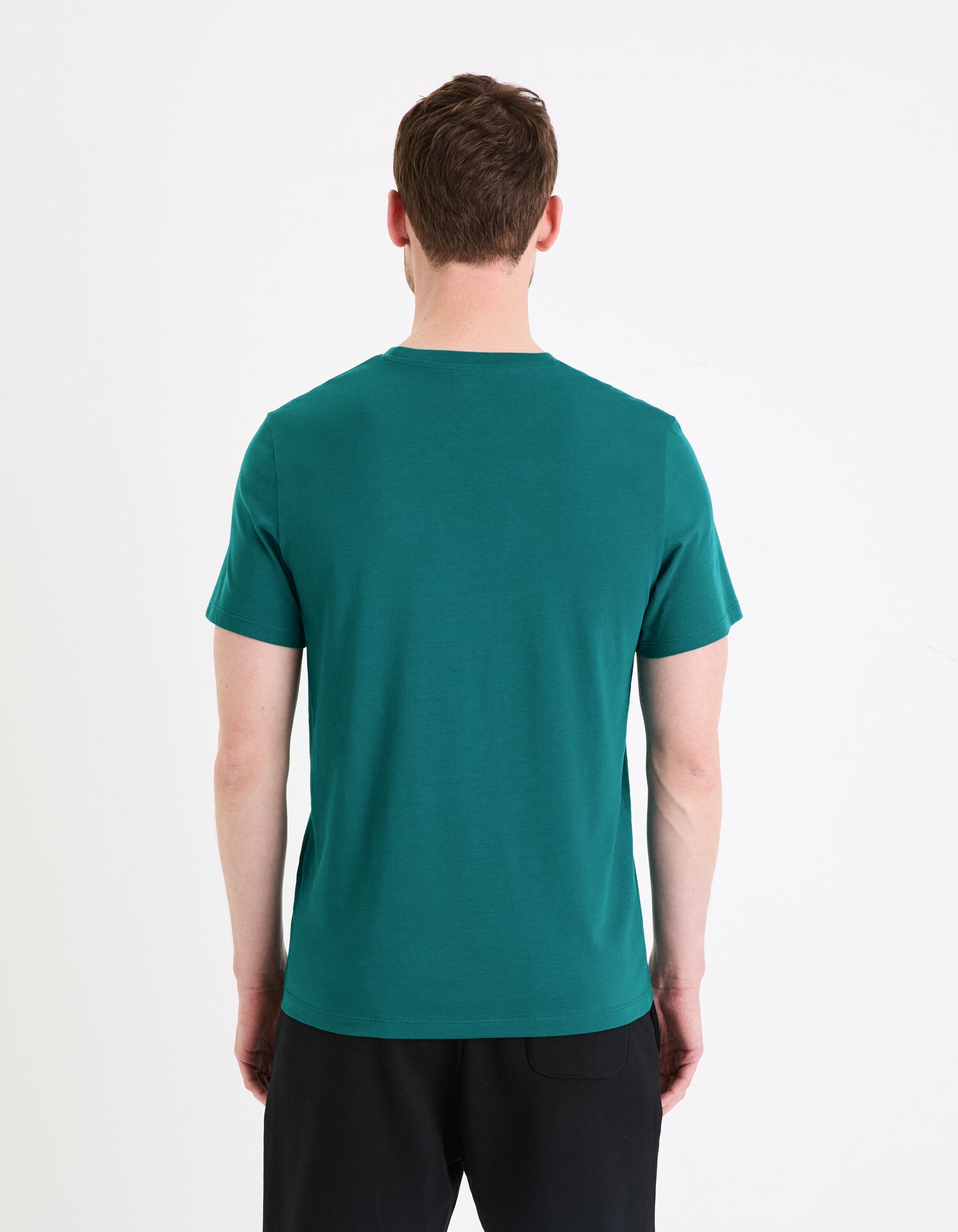 100% Cotton Straight Crew Neck T-Shirt - Petrol_04