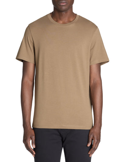 Celio_Taupe Straight Crew Neck T-Shirt 100% Cotton_TEBASE_TAUPE_01
