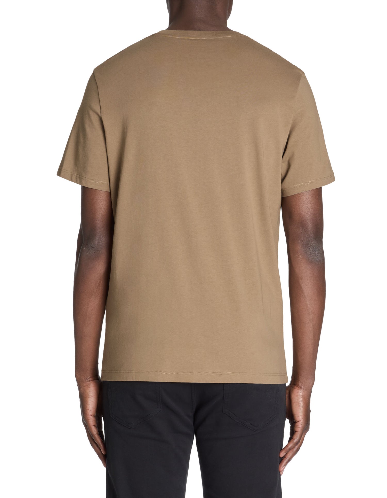 Celio_Taupe Straight Crew Neck T-Shirt 100% Cotton_TEBASE_TAUPE_03
