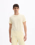 Celio_Yellow Straight Crew Neck T-Shirt 100% Cotton_TEBASE_TRANSPARENT YELLOW_01