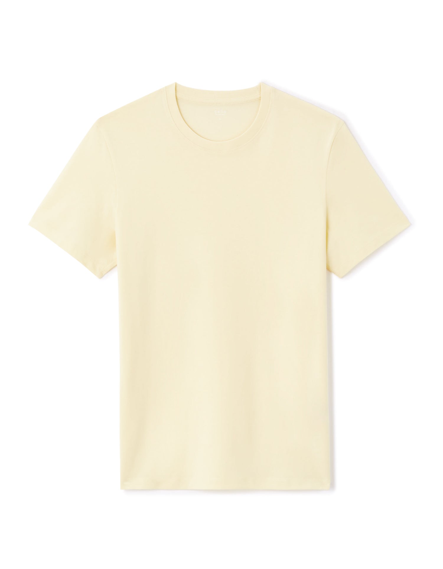 Celio_Yellow Straight Crew Neck T-Shirt 100% Cotton_TEBASE_TRANSPARENT YELLOW_05