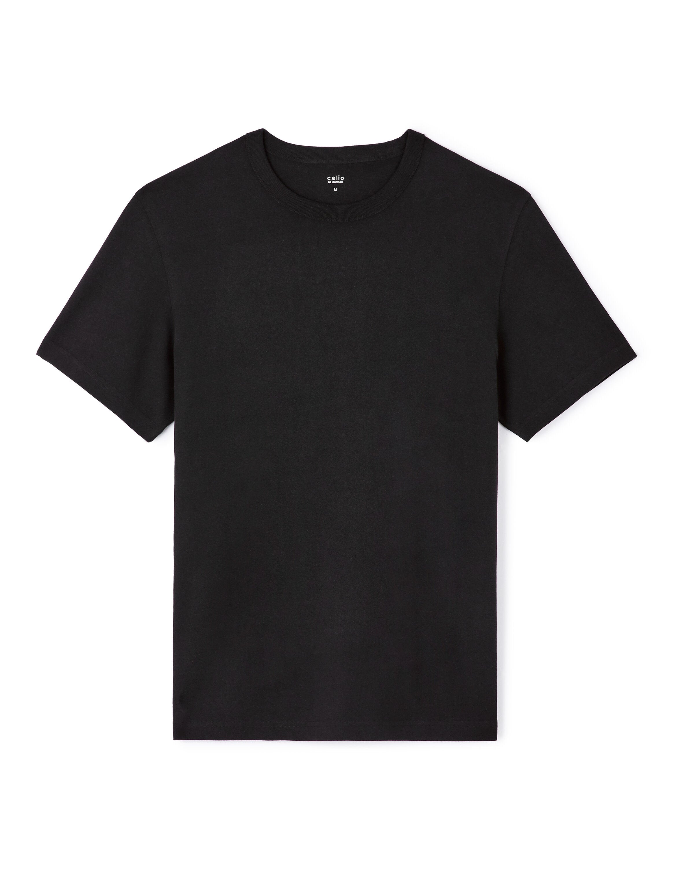 100% Cotton Boxy Crew Neck T-Shirt - Black_01