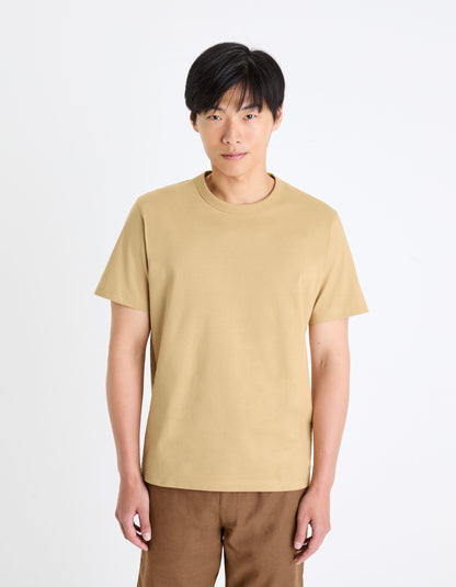 100% Cotton Boxy T-Shirt_TEBOX_CAFFE LATTE_01