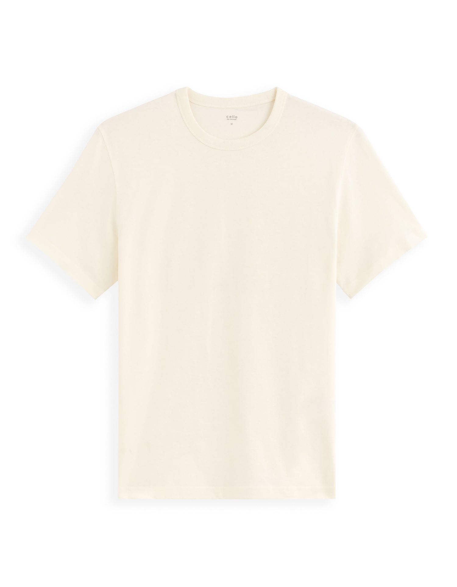 100% Cotton Boxy Round Neck T-Shirt - Ecru_01