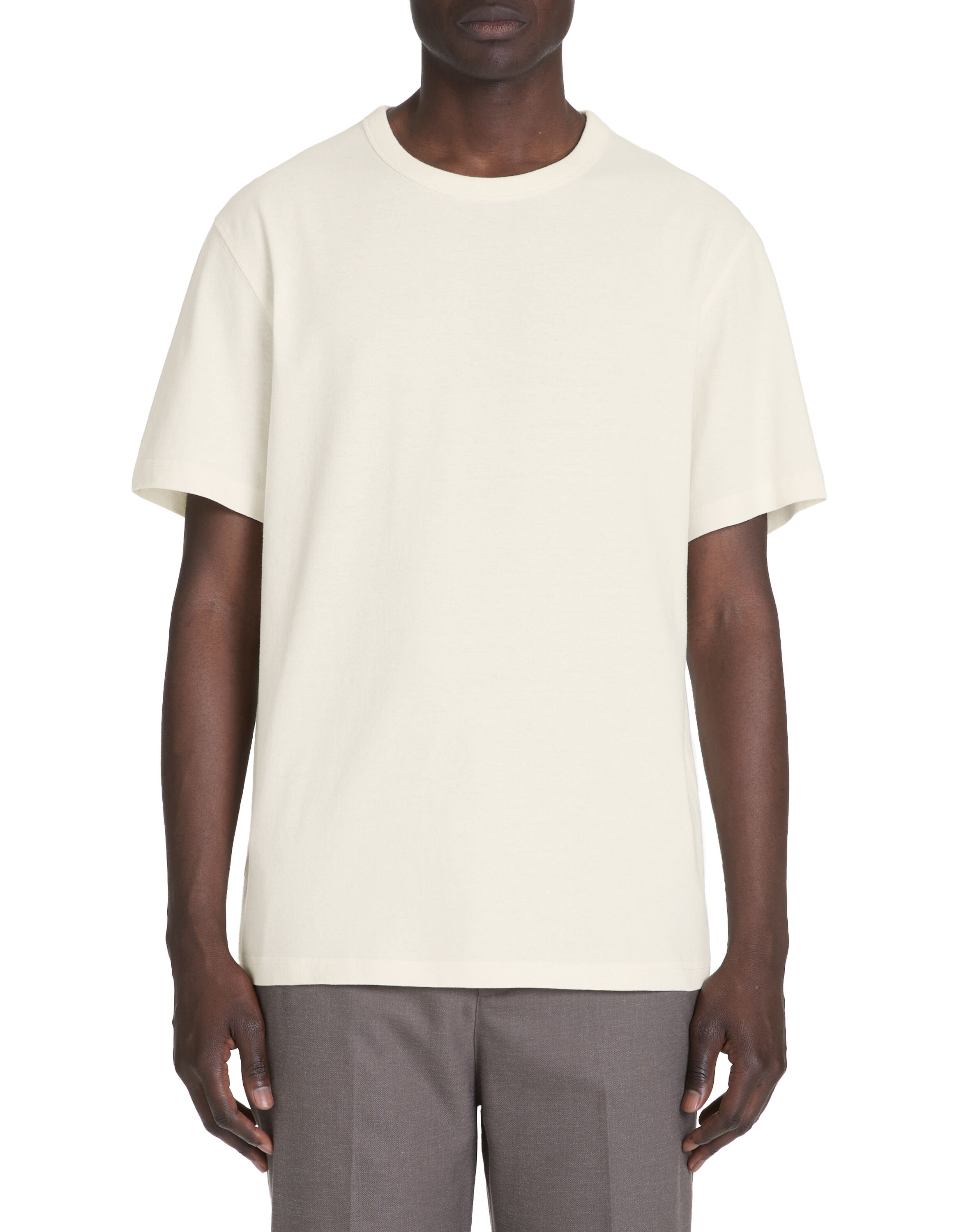 100% Cotton Boxy Round Neck T-Shirt - Ecru_02