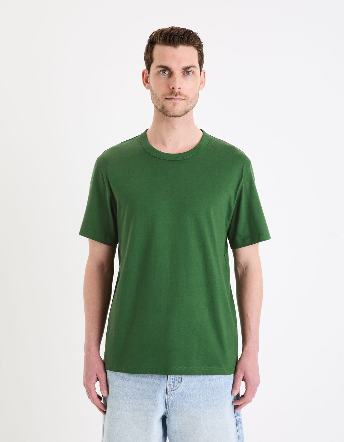 100% Cotton Boxy T-Shirt_TEBOX_GREEN BRITISH_01