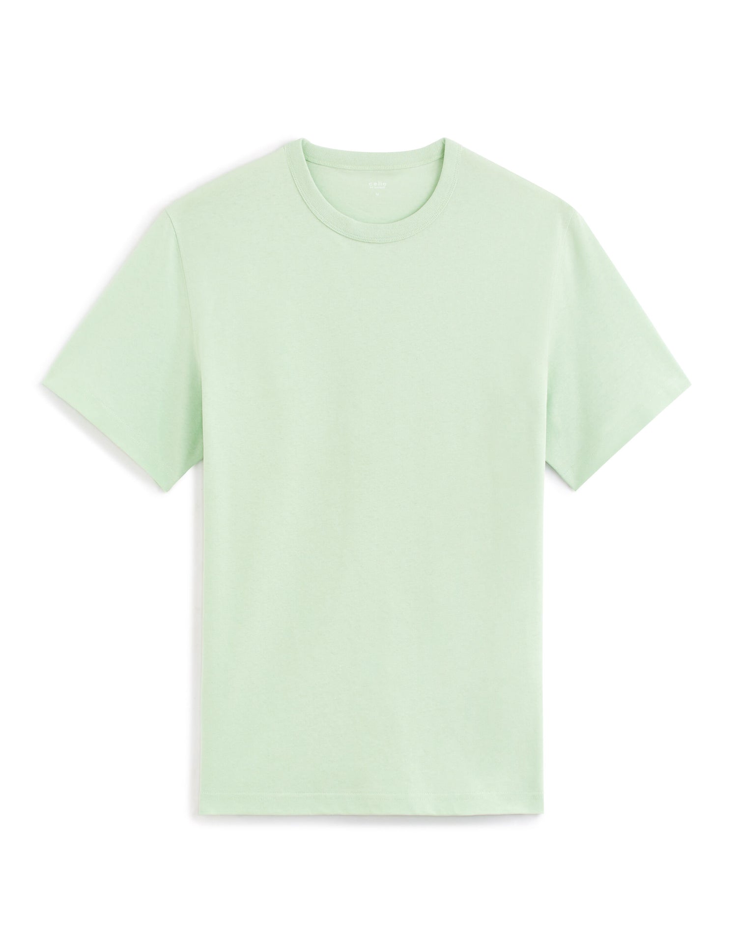 100% Cotton Boxy Crew Neck T-Shirt - Green_01