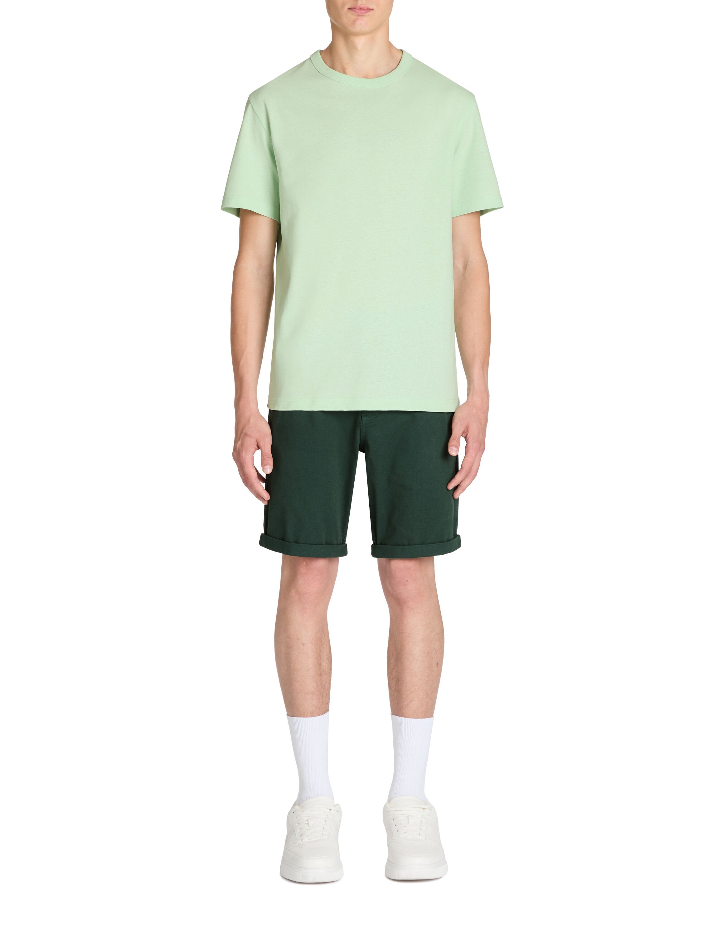 100% Cotton Boxy Crew Neck T-Shirt - Green_03