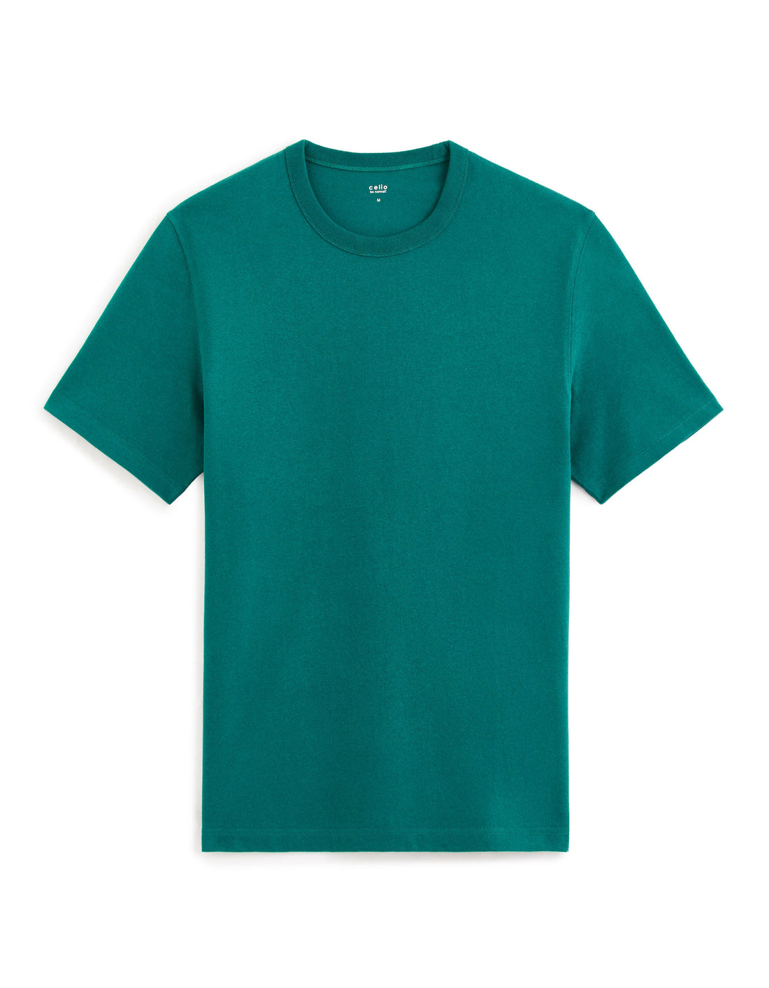 100% Cotton Boxy Crew Neck T-Shirt - Blue_01