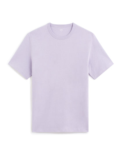 100% Cotton Boxy Crew Neck T-Shirt - Pink_01