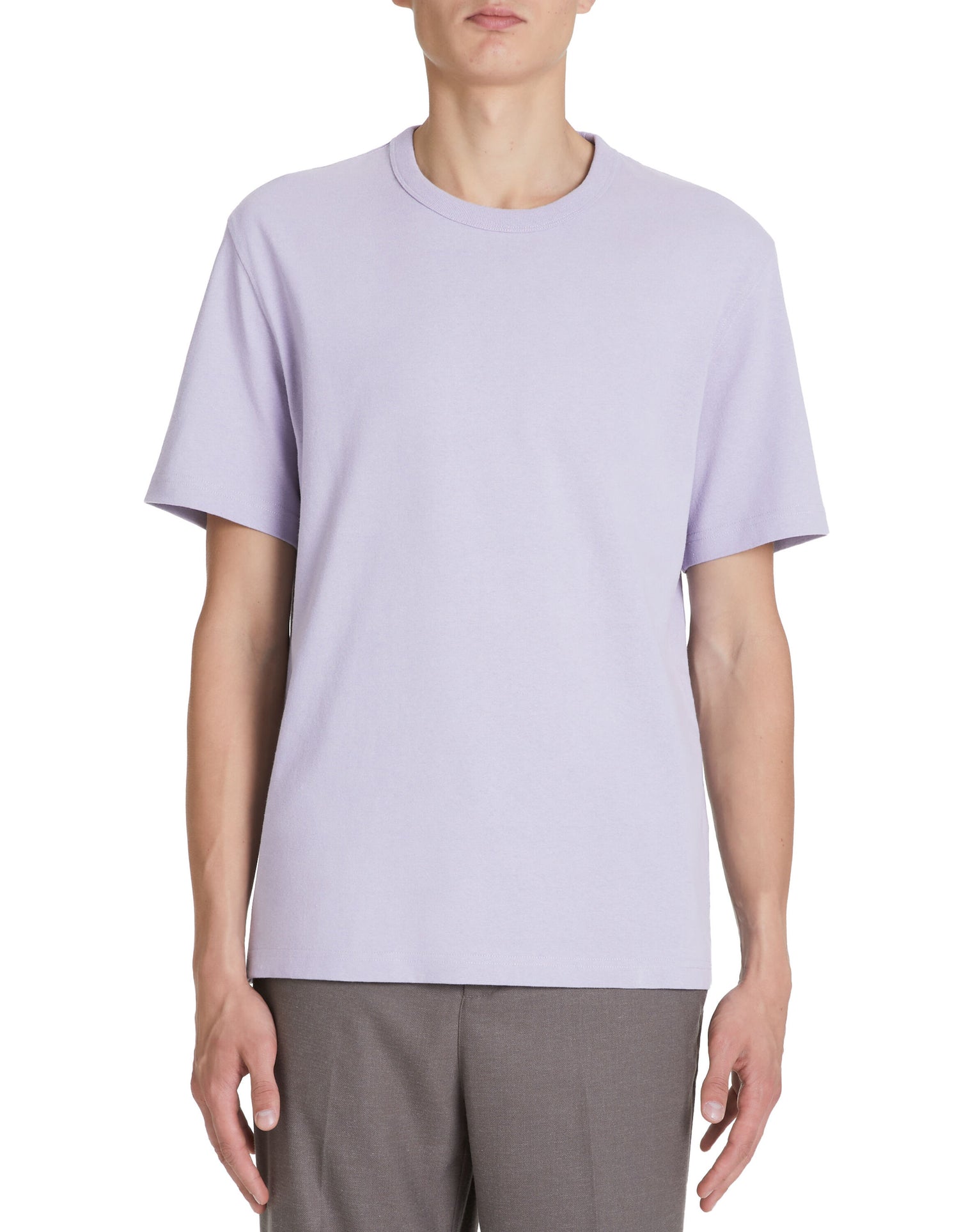 100% Cotton Boxy Crew Neck T-Shirt - Pink_02