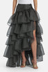 Luisa Spagnoli Var Riga Nero Panna Women Tedofora - Silk Long Skirt - Fashion Show SKU: TEDOFORA_3314 Image 01
