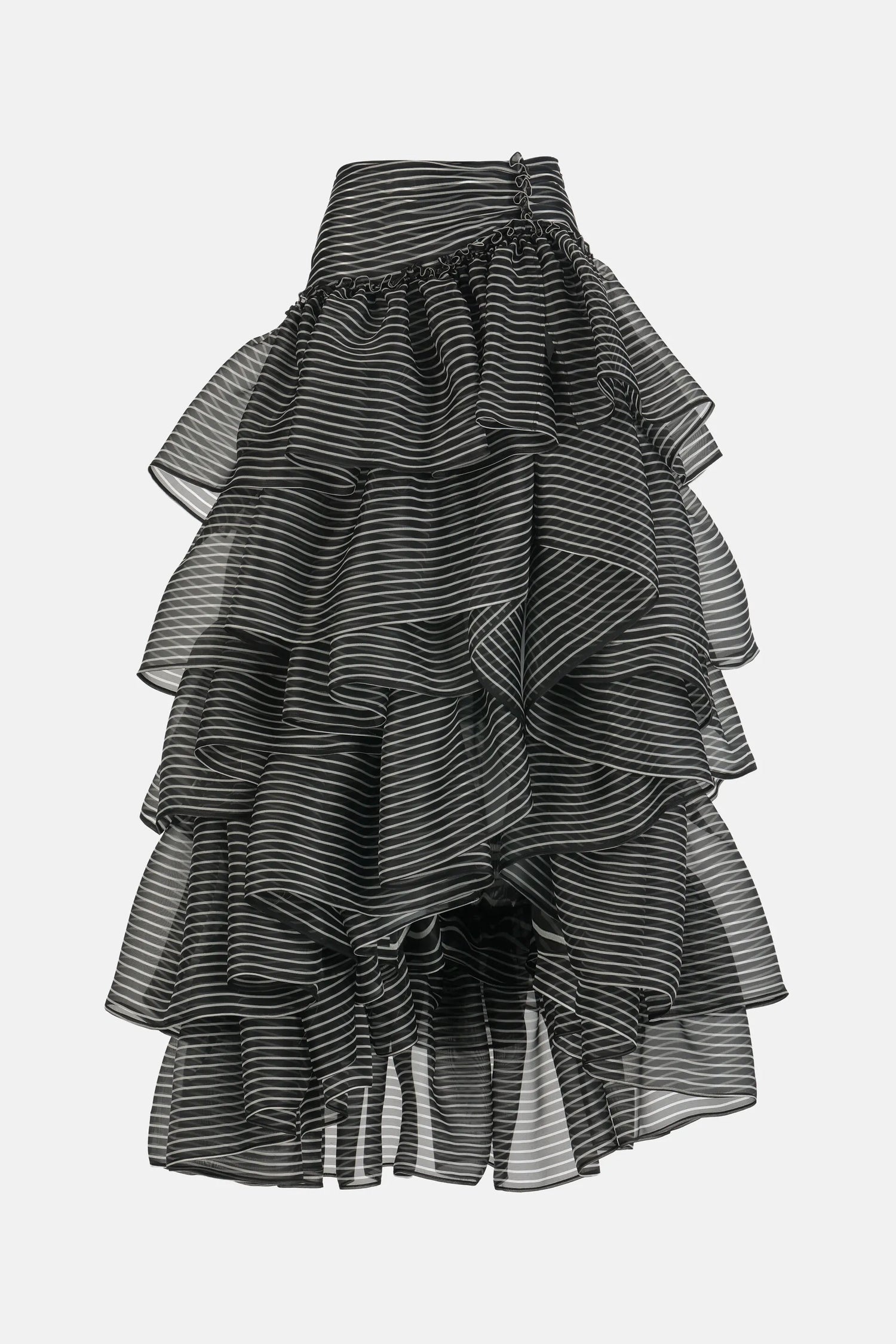 Luisa Spagnoli Var Riga Nero Panna Women Tedofora - Silk Long Skirt - Fashion Show SKU: TEDOFORA_3314 Image 05
