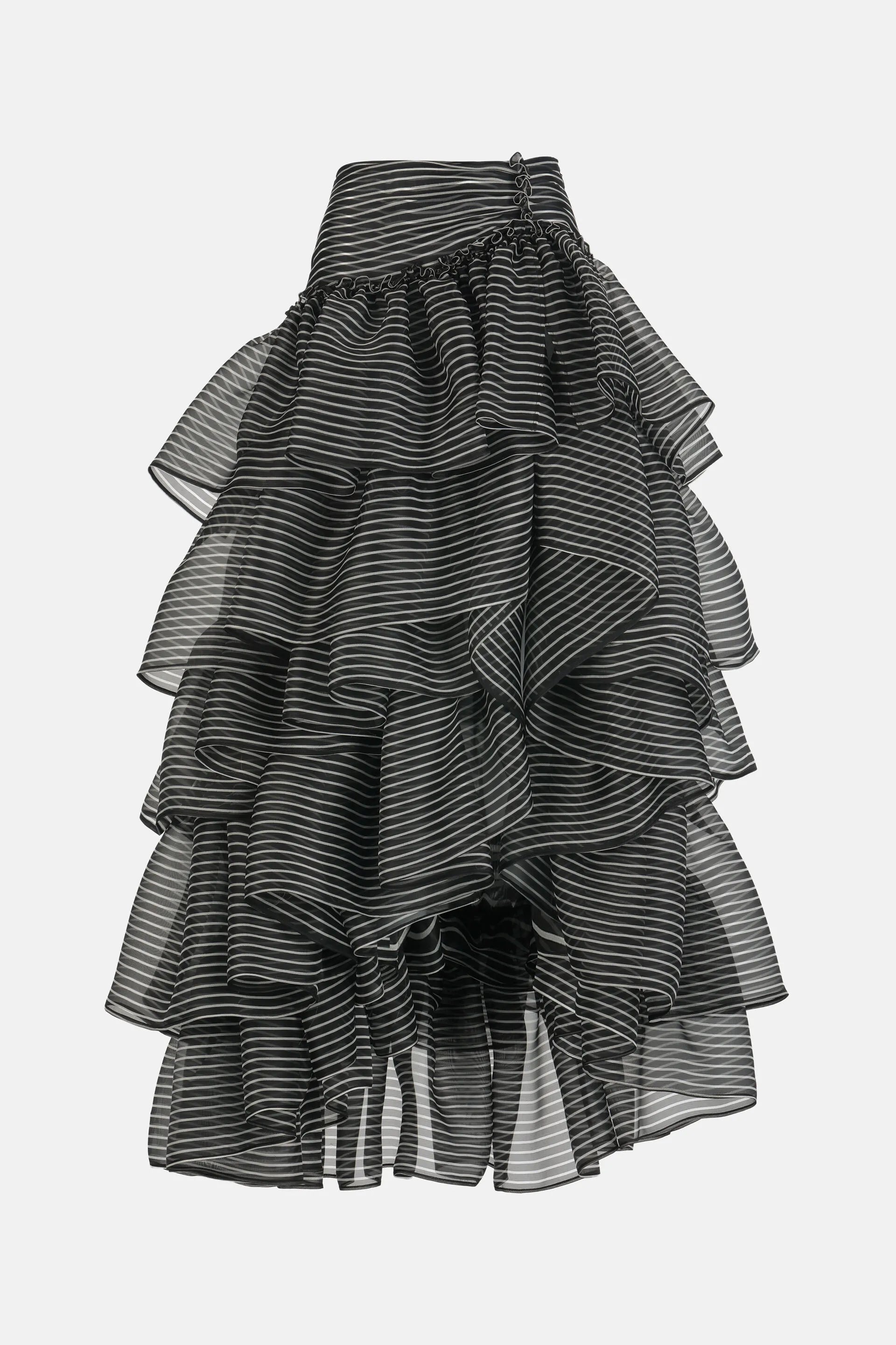 Luisa Spagnoli Var Riga Nero Panna Women Tedofora - Silk Long Skirt - Fashion Show SKU: TEDOFORA_3314 Image 05