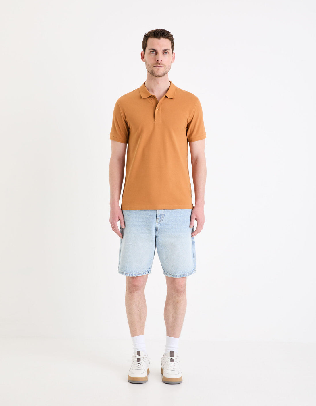Orange Polo Shirt_TEONE_BROWN RETRO_02