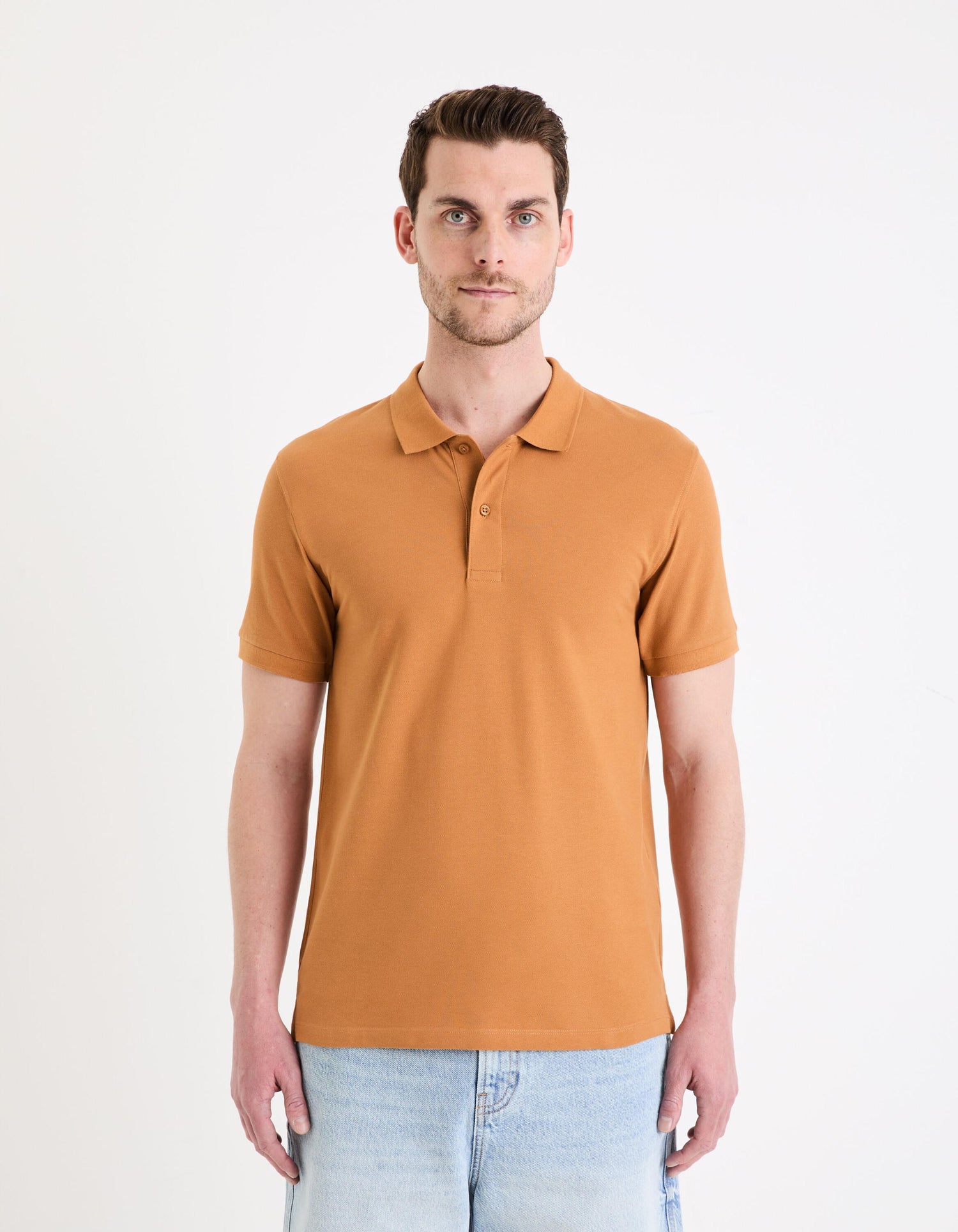 Orange Polo Shirt_TEONE_BROWN RETRO_03