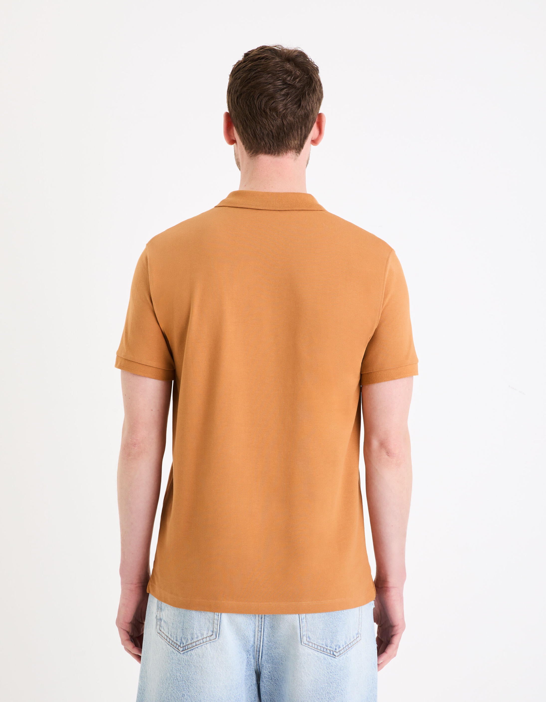 Orange Polo Shirt_TEONE_BROWN RETRO_04