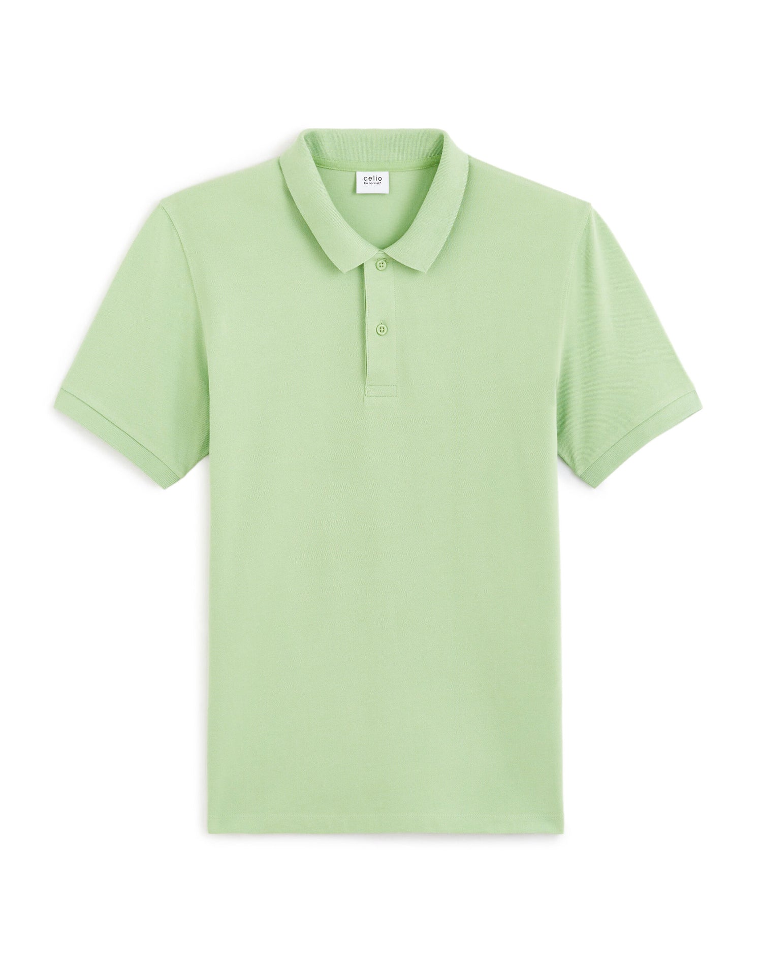 Straight Pique Cotton Polo Shirt - Neon Green_01