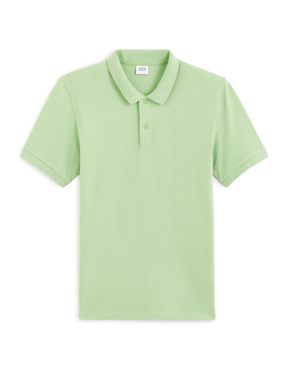 Straight Pique Cotton Polo Shirt - Neon Green_01