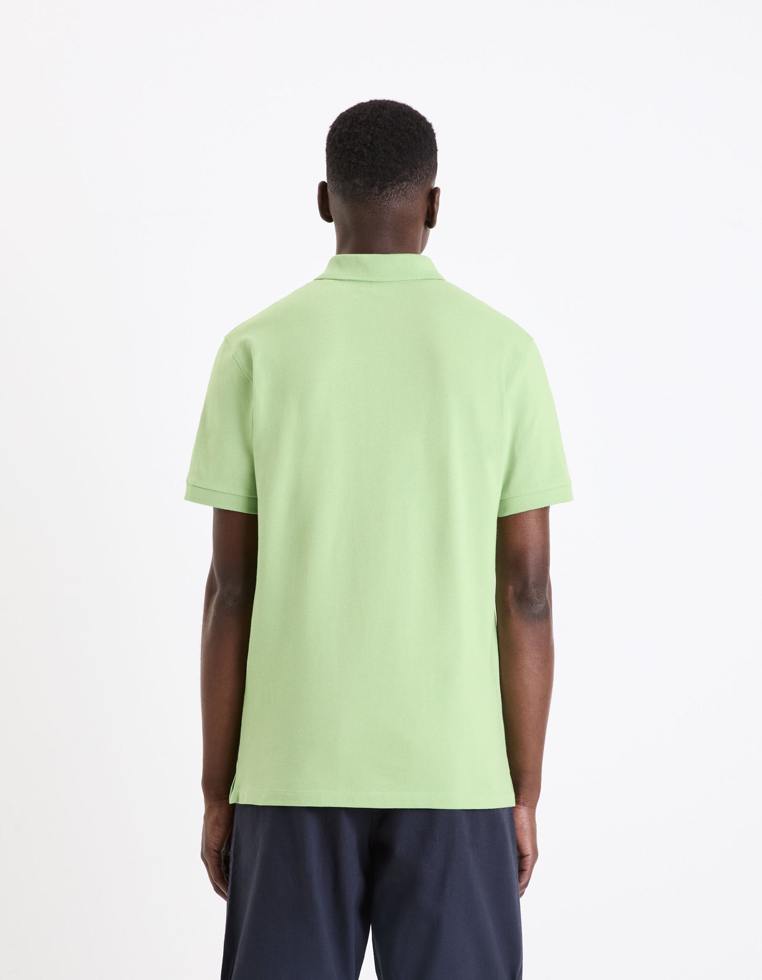 Straight Pique Cotton Polo Shirt - Neon Green_04