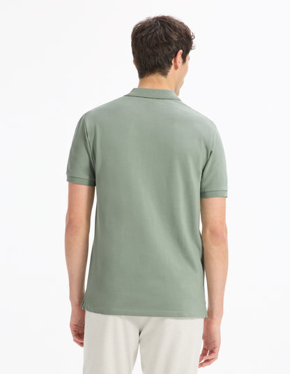 Celio_Grey Green 100% Cotton Straight PiquŽ Polo Shirt_TEONE_GREENISH GREY_03