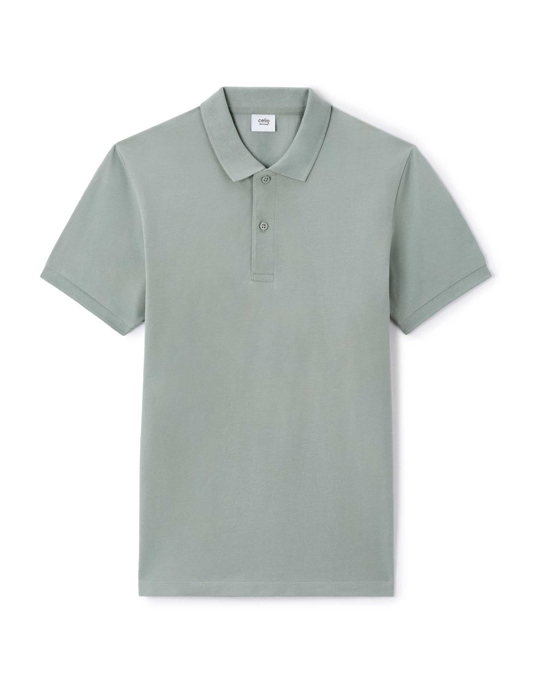 Celio_Grey Green 100% Cotton Straight PiquŽ Polo Shirt_TEONE_GREENISH GREY_04