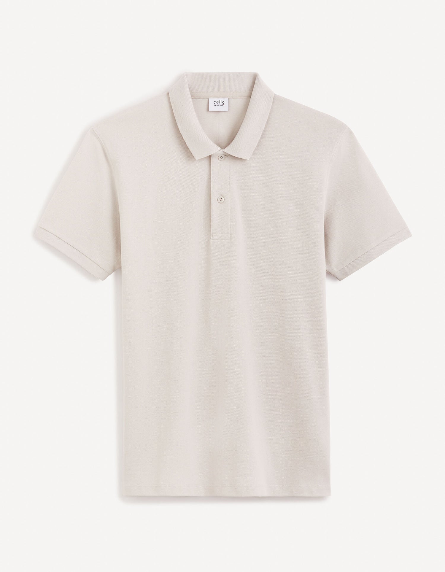 Straight Cotton Pique Polo Shirt - Gray_02