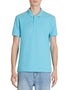 Straight Pique Cotton Polo Shirt - Turquoise_02