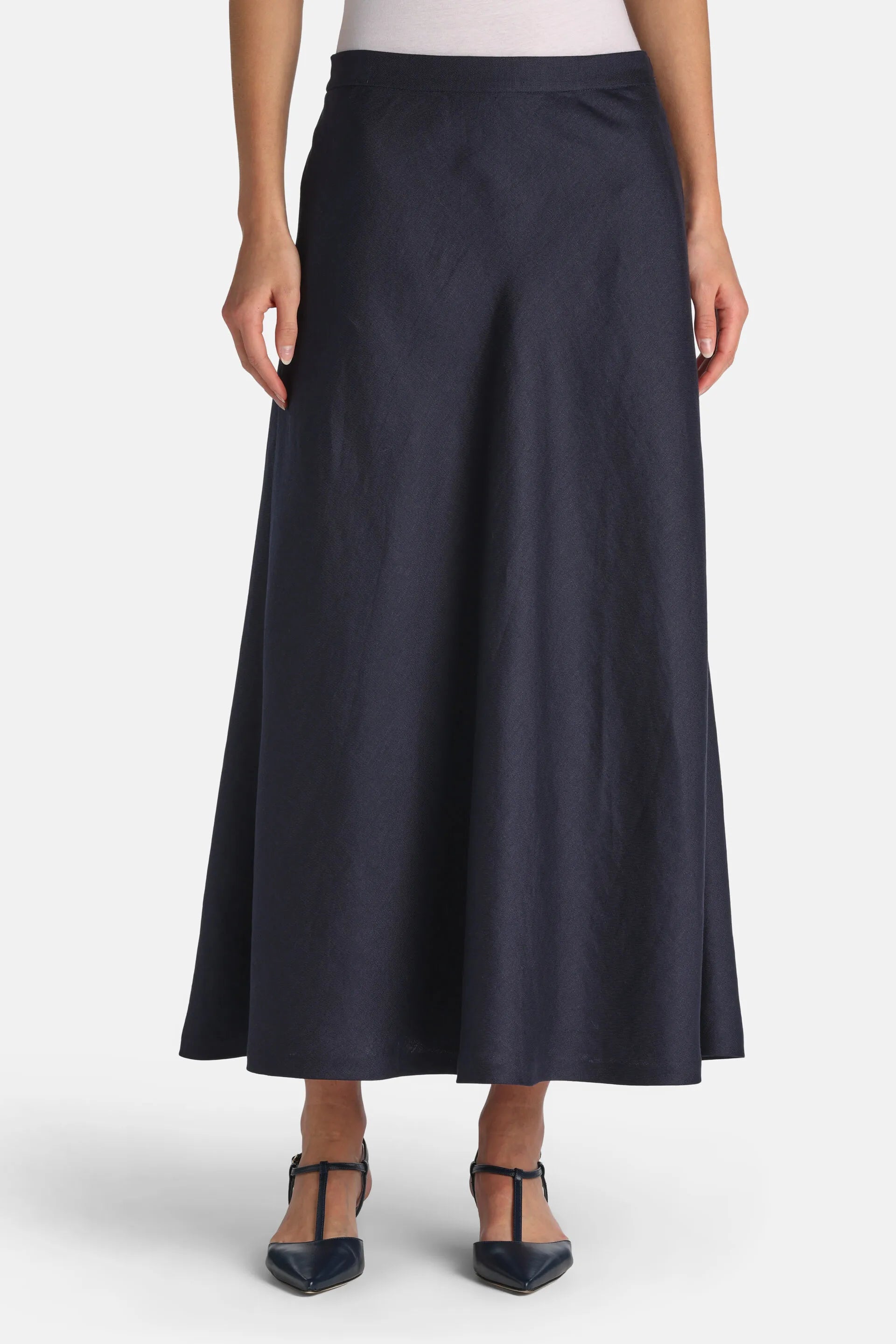 Luisa Spagnoli Blu Women Teo - Flared Maxi Skirt SKU: TEO_1234 Image 01