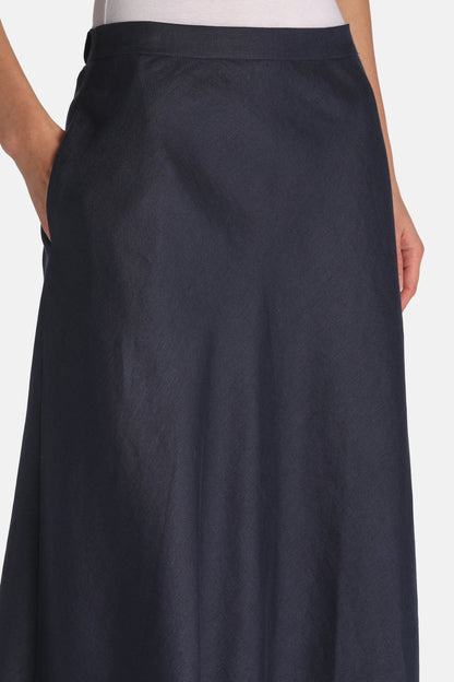 Luisa Spagnoli Blu Women Teo - Flared Maxi Skirt SKU: TEO_1234 Image 03
