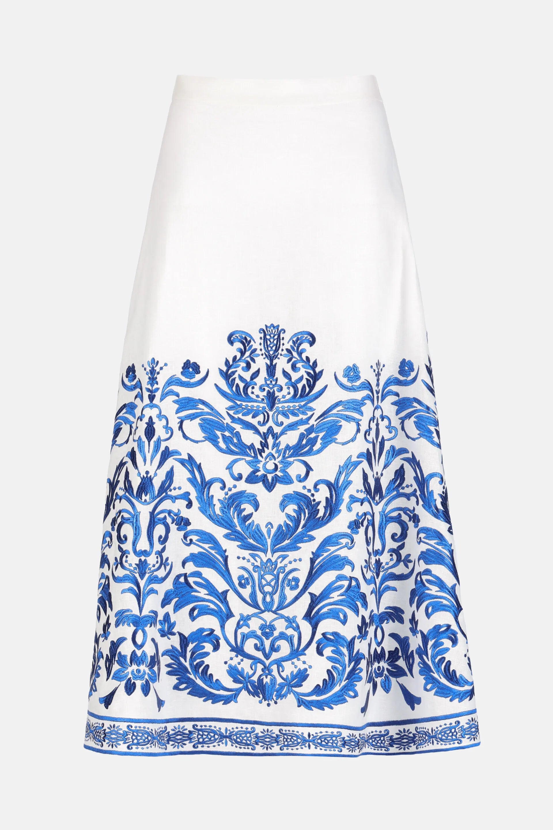 Luisa Spagnoli Var Panna Bluette Women Termica - Embroidered Maxi Skirt SKU: TERMICA_4569 Image 04