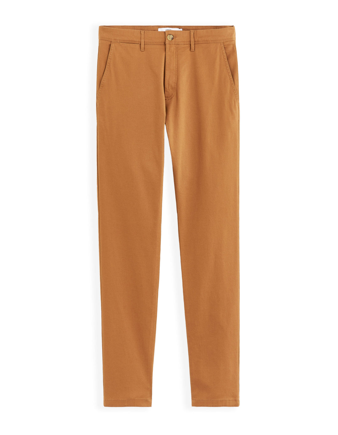 Slim Chino Pants In Stretch Cotton - Caramel_01